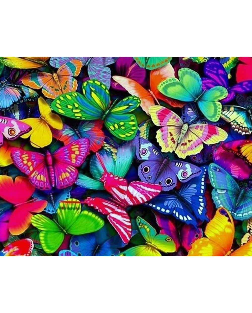 "Разноцветные бабочки" - Картина стразами (набор), 48х38 см, WD057