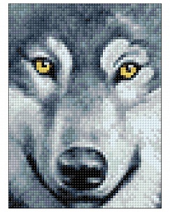"Взгляд волка" - Картина стразами (набор), 15х20 см, WD2361