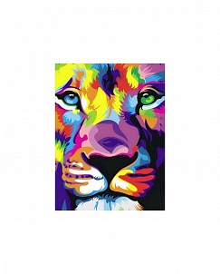 "Взгляд льва" - Картина стразами (набор), 15х20 см, WD288