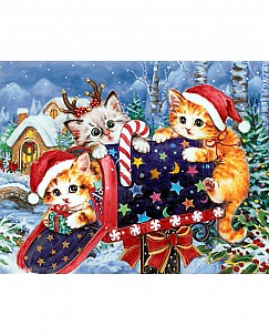 "Рождественская почта" - Картина стразами (набор), 48х38 см, WD2423