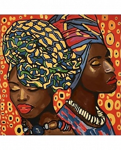 "Африканская мода" - Картина стразами (Снимается с производства), 38х38 см, WD142