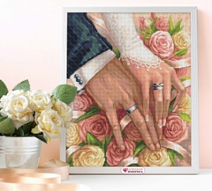 "В день свадьбы" - Картина стразами (набор), 40х50 см, АЖ-1667