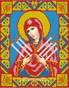 "Икона Семистрельная Богородица" - Картина стразами (набор), 22х28 см, АЖ-2009
