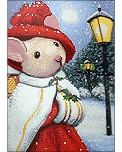 "Дама-мышка" - Картина стразами (набор), 27х38 см, WD2438