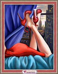 "Вечер в мегаполисе" - Картина стразами (набор), 30х40 см, АЖ-1574