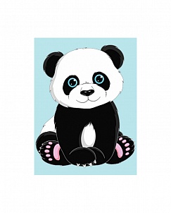 "Панда" - Картина стразами (набор), 15х20 см, WD303