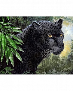 "Пантера" - Картина стразами (Снимается с производства), 48х38 см, WD072